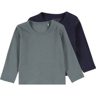Minymo Børne Langærmet t-shirt i økologisk bomuld - Goblin Blue - 92