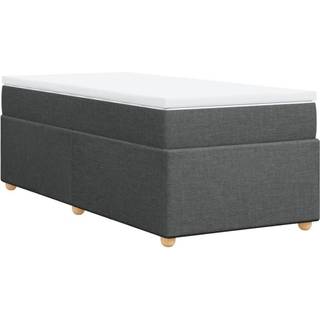 Kontinentalseng Med Madras Stof - Mørkegrå / 90 x 190 cm