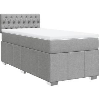 kontinentalseng 80x200 cm stof lysegrå