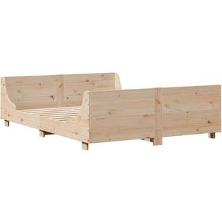 Sengeramme Uden Madras Massivt Fyrretræ - Naturfarvet / 120 x 200 cm