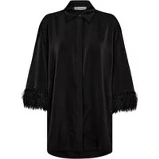 Co'couture Adnacc Feather Shirt Bluse 35686 96-Black (SMALL)