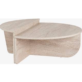 Sæt med 2 sofaborde i beige travertin-look ALOEVA