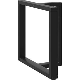 spisebordsben T-formet 2 stk. sort 70x35x(72-73) cm stål