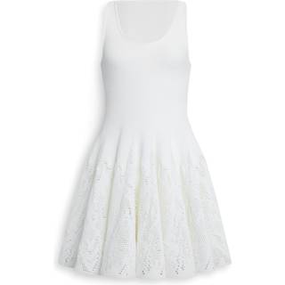 AlaÃ¯a Skater cotton lace minidress - white - S