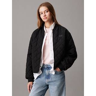 Relaxed Quilted Bomber Jacket - Black - S
