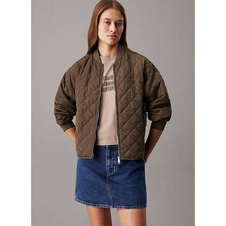 Relaxed Quilted Bomber Jacket - Grey - XL