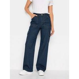 Lts Tall Womens Dark Blue Wide Leg Cargo Jeans Size Ex Long > 18 - Ex Long 18
