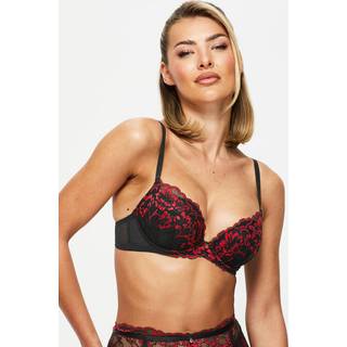 Ann Summers Ann Summers Black/Red Sexy Lace Padded Plunge Bra