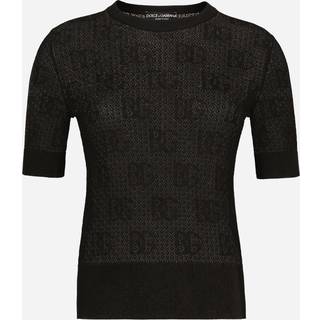 Dolce&Gabbana Logo lace-stitched jacquard sweater - black - XS