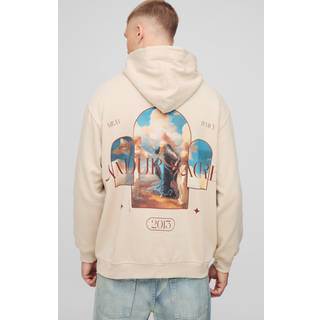 Mens Sand Oversized Amour 2013 Renaissance Graphic Hoodie
