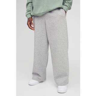 Mens Grey Marl Wide Leg Camo Printed Boxer Waistband Joggers