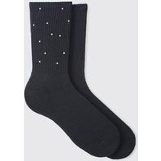 Mens Black Rhinestone Socks