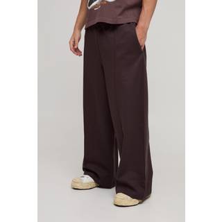 Mens Chocolate Extreme Wide Leg Heavyweight Interlock Jogger