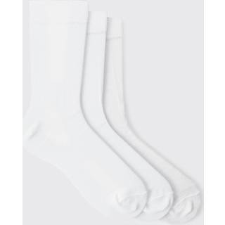 Mens White 3 Pack Plain Socks