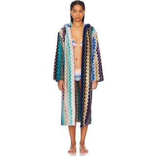 Missoni Giacomo Hooded Bathrobe - Turquoise Multicolor 170 Turquoise Multicolor 170 M