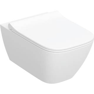 Geberit Smyle Square kompakt væghængt toilet skål uden skyllekant, hvid