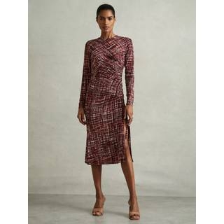 Reiss Reiss Riyo Trykt Ruched Midi Kjole - 10