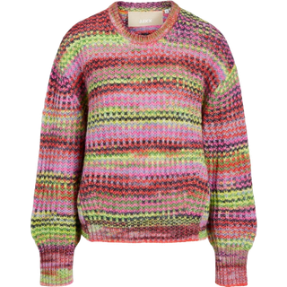 JJXX - Jxsimone Space Dye Crew Neck - Striktrøjer og cardigans til kvinder - Fiery Red - XS