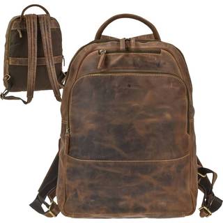 Rucksack Leder 33x43cm "Vintage" antikbraun | Greenburry 1531-25