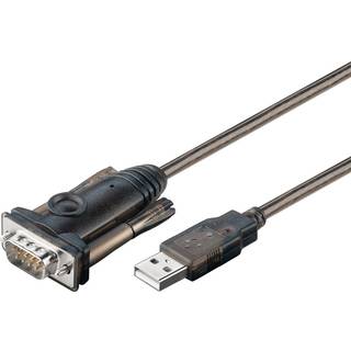 USB-A 2.0 til Seriel RS232, konverter/adapter kabel, transparant, 1,5m