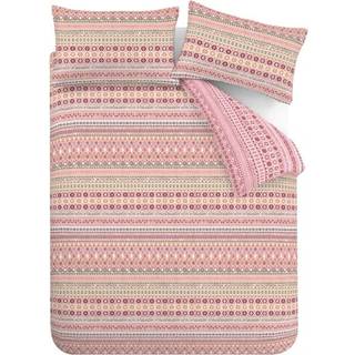 Catherine Lansfield Catherine Lansfield Red Brushed 100% Cotton Geo Duvet Cover Set