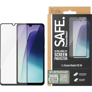 Xiaomi Redmi 14C Safe By PanzerGlass® Ultra-Wide Fit Skærmbeskyttelsesglas - Case Friendly - Gold Strength - Gennemsigtig / Sort Kant