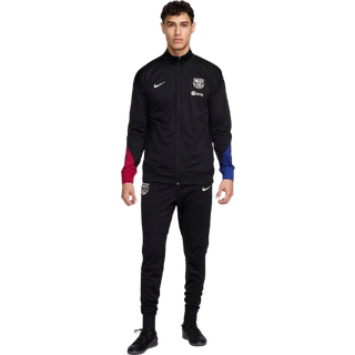 Maskinstrikket FC Barcelona Strike Nike Dri-FIT-fodboldtracksuit til mænd - sort