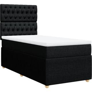 kontinentalseng med madras 90x200 cm stof sort