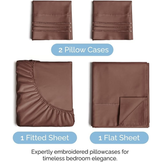 KING STØRRELSE 4 PIECE SET SET - Comfy Breathable & Cooling Sheets - Hotel Luxury Bedark til kvinder og mænd - Deep Pockets Microfiber Extra Soft