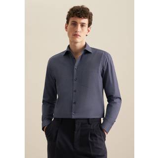 Seidensticker Herren Hemd blau gemustert Comfort Fit