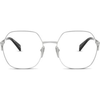 Prada Kvinde PR 59ZV 1BC1O1 Optiske stel Metal Sølv Transparent Geometrisk Normal