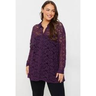 Yours Curve Yours Curve Purple Lace Shirt
