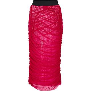 Dries Van Noten Ruched mesh midi skirt - pink - XS