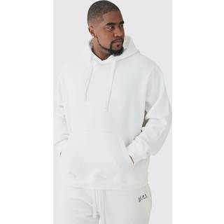 Mens Plus Basic Hoodie In White