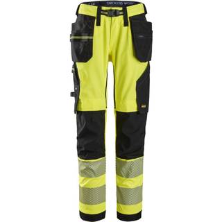 Snickers 6943 high-vis stretch arbejdsbukser med hylsterlommer, klasse 2 gul/sort 264