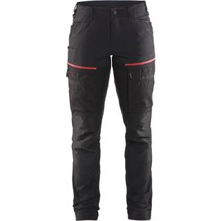 Blåkläder 7166 Dame Service Buks med stretch / Dame Service Arbejdsbuks med stretch - D24 - Sort/Rød