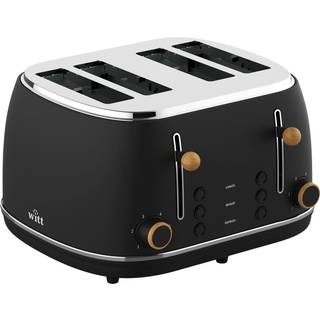 Witt Premium 4-skivers Træ Brødrister Sort