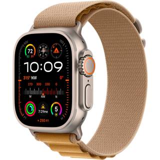 Apple Watch Ultra 2 GPS + Cell 49 mm naturlig titan, gyldenbrun alpine loop - M