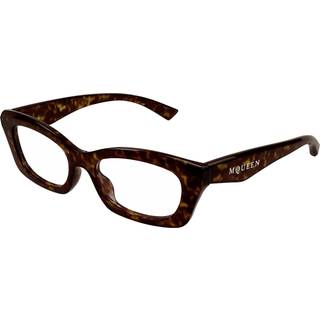 Alexander McQueen Kvinde AM0474O 002 Vista -rammer Acetat Havana Transparent Firkantet