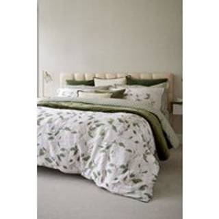 Christy Christy Olive Green Magnolia 100% Cotton Percale Duvet Set