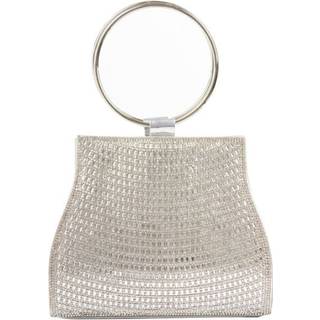 Silver Diamante Clutch Bag with Top Handles