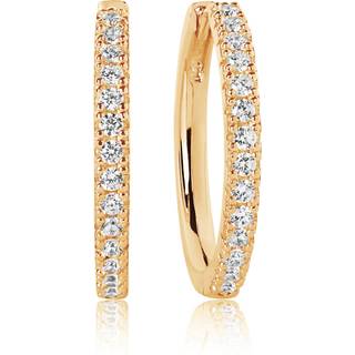 Sif Jakobs - Ellera ørecreoler i guldbelagt sølv med sten, 20mm - e2869-cz(yg)