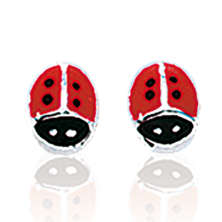 Scrouples - Mariehøne øreringe i sølv - 11252