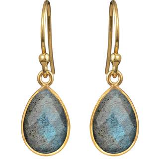 Susanne Friis Bjørner Øreringe - SFB - Forgyldt sølv ørekroge med labradorit - 4068-2-127