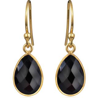 Susanne Friis Bjørner Øreringe - SFB - Ørekroge med facet slebet sort onyx - 4068-2-101