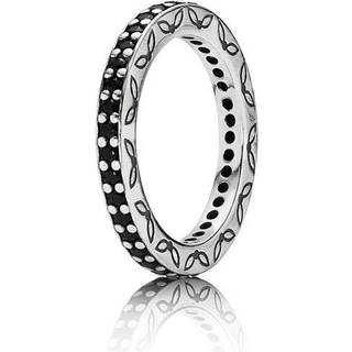Pandora - Sølvring med sorte zirkonia - 190618nck