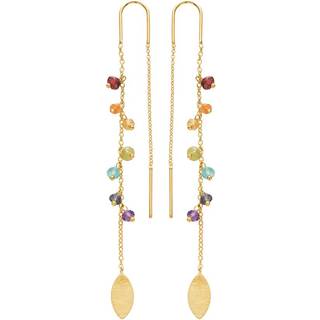 Susanne Friis Bjørner Øreringe - SFB - Øreringe i forgyldt med sten i regnbuens farver - 5617-2-556