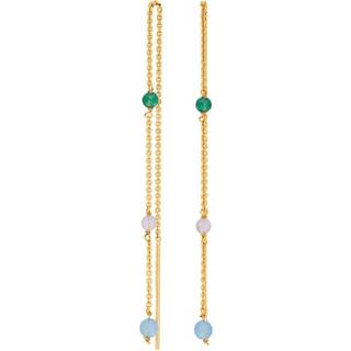 Nordahl Øreringe - 329024-3- Sølv forgyldte øreringe med sten