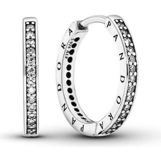 Pandora - Sølv Creoler med sten, 17mm - 290558cz