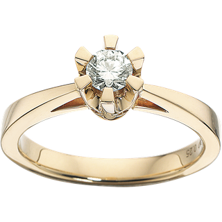 Scrouples - Prinsessering med 0,25 ct diamant, Guld / Hvidguld - 7775,25